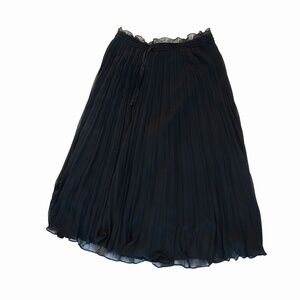 Zara Black Pleated Flow Maxi Skirt